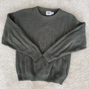 Vintage Cape Isle Knitters Green Cotton Sweater Medium
